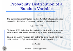 Probability Distribution of a Random Variable