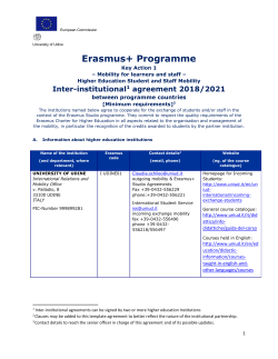 European Commission University of Udine Erasmus+ Programme