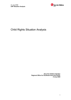 Child Rights Situation Analysis