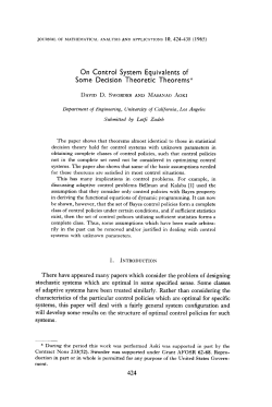 On Control System Equivalents of Some Decision