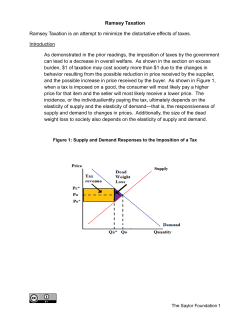 Handout on Ramsey Taxation