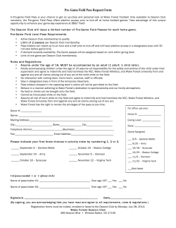 Pre-Game Field Pass Request Form