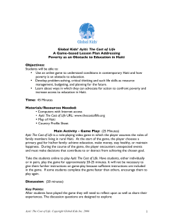 1 Global Kids` Ayiti: The Cost of Life A Game