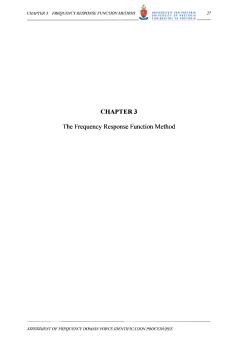 CHAPTER 3 The Frequency Response Function Method