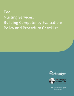 Tool: Nursing Services &ndash; Building Competency