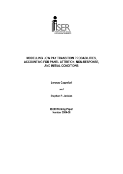 modelling low pay transition probabilities, accounting for panel