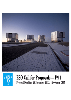 ESO Call for Proposals &ndash; P91 - European Southern Observatory