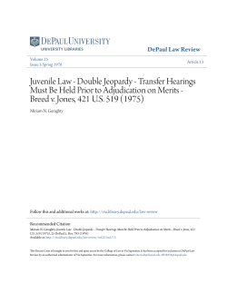 Juvenile Law - Double Jeopardy