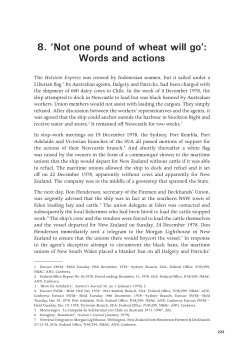 8. `Not one pound of wheat will go`: Words and actions