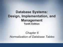 Design, Implementation, and Management Tenth Edition Chapter 6