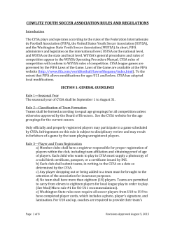cowlitz youth soccer association rules and regulations