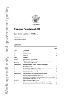 Planning Regulation Bill - Department of Infrastructure, Local