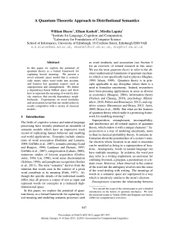A Quantum-Theoretic Approach to Distributional Semantics