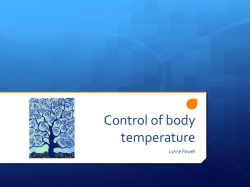 Control of body temperature