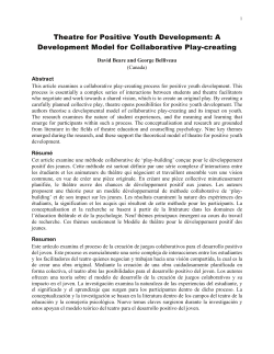 Theatre for Positive Youth Development: A