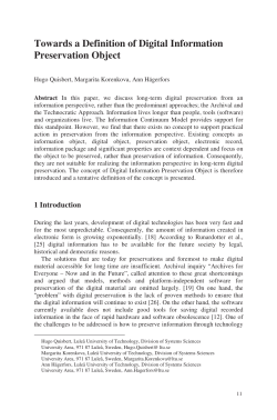 Towards a Definition of Digital Information Preservation
