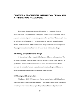 chapter 3: pragmatism, interaction design and a theoretical framework