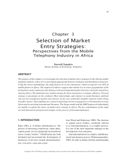 Selection of Market Entry Strategies
