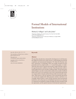 Formal Models of International Institutions
