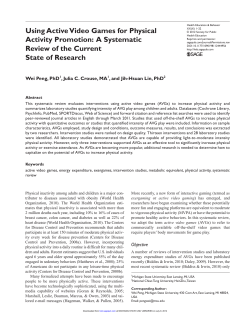 Using Active Video Games for Physical Activity Promotion: A