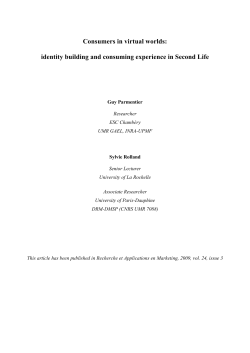 Consumers in virtual worlds: identity building and