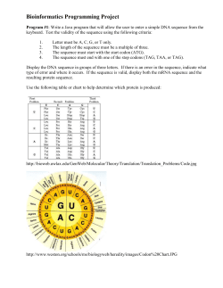 Bioinformatics Programming Project