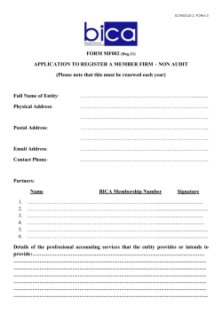 Non-Audit Member Firm Registration Form