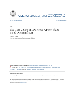 The Glass Ceiling in Law Firms: A Form of Sex