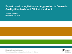 HQO`s Expert Advisory Panel on Dementia with Agitation or