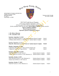 2015 Fall Youth Soccer Program U19 League (Updated