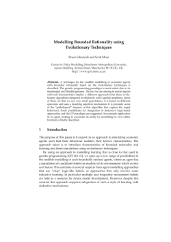 Modelling Bounded Rationality using Evolutionary Techniques