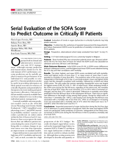 Serial Evaluation of the SOFA Score to Predict Outcome