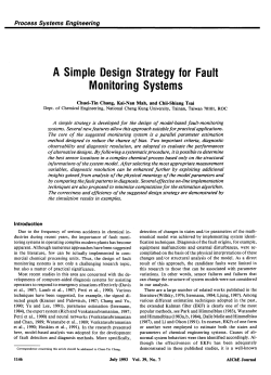 80 A Simple Design Strategy for Fault Monitoring Systems