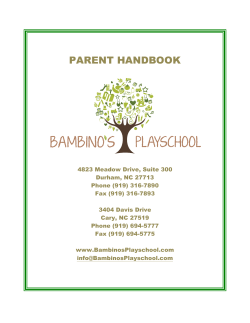parent handbook - Bambino`s Play School