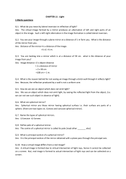 CHAPTER-11 &ndash;Light 1-Marks questions Q.1. What do you mean by