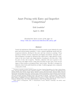 Asset Pricing with Entry - Massachusetts Institute of Technology