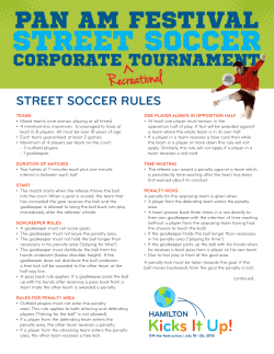 street soccer rules - Hamilton Chamber of Commerce
