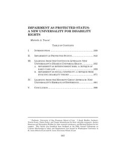 impairment as protected status: a new universality for disability rights