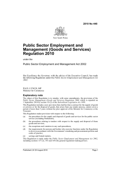 Public Sector Employment and Management (Goods and Services