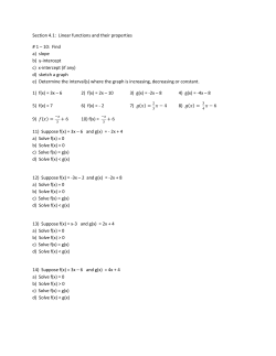 Section 4.1: Linear functions and their properties # 1 &ndash; 10: Find a