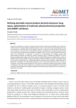 optimization of molecular physicochemical properties and ADMET
