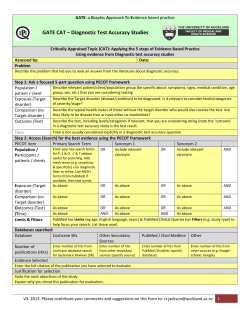 GATE CAT &ndash; Diagnostic Test Accuracy Studies