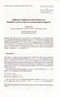 Sufficient Conditions for the Existence of a Hamilton Cycle in Cubic