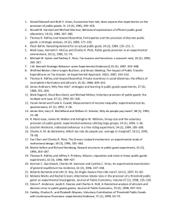 1. Gerald Marwell and Ruth E. Ames, Economists free ride, does