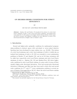 on higher-order conditions for strict efficiency