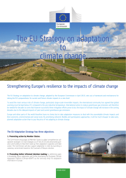 The EU Strategy on adaptation to climate change