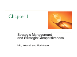 PART I. STRATEGIC MANAGEMENT INPUTS