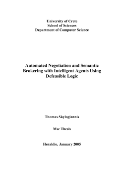 Automated Negotiation and Semantic Brokering with - FORTH-ICS