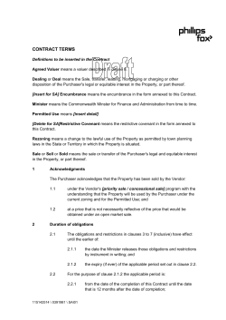 contract terms - Department of Finance
