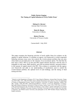Public Market Staging: The Timing of Capital Infusions in Newly